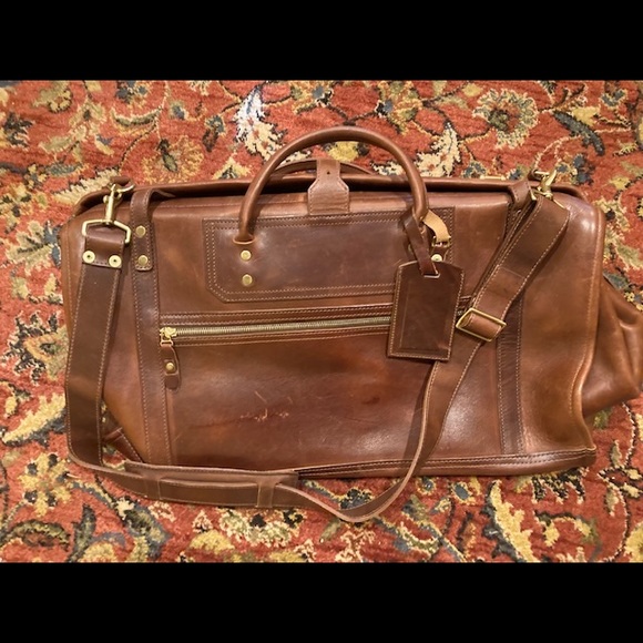 J. W. Hulme Brown Leather Duffle Bag - Picture 2 of 10